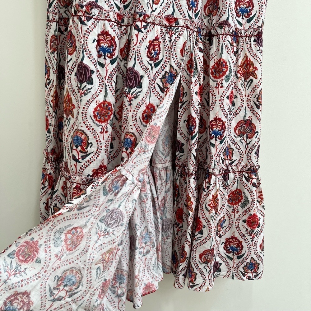 Sachin & Babi Danni Block Print Floral Square Neck Flutter Sleeve Maxi Dress 6 - Picture 7 of 12